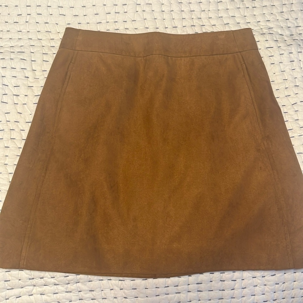 Faux suede skirt.